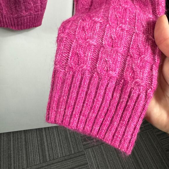 St John’s Bay acrylic soft pink mock neck sweater with pockets - Picture 5 of 8